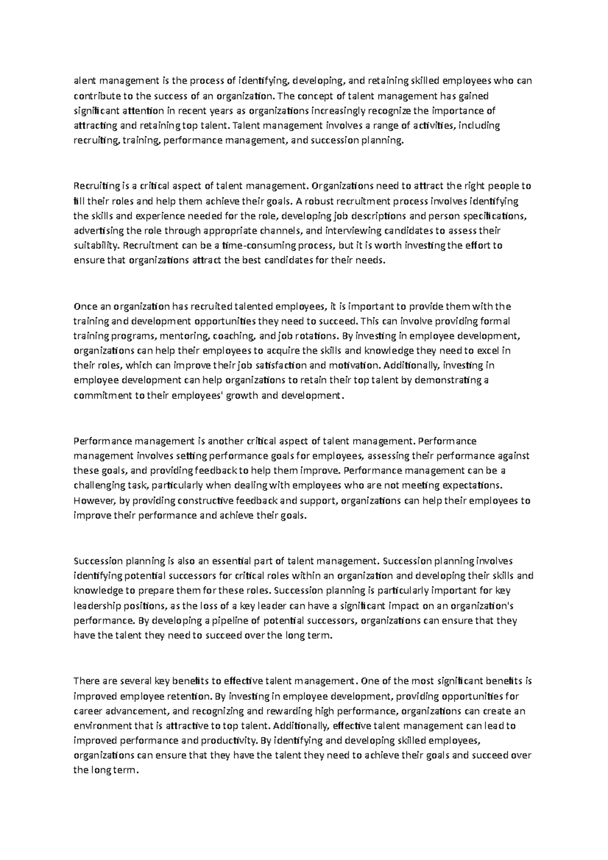 Talent Management and Indian viewpoint - alent management is the ...