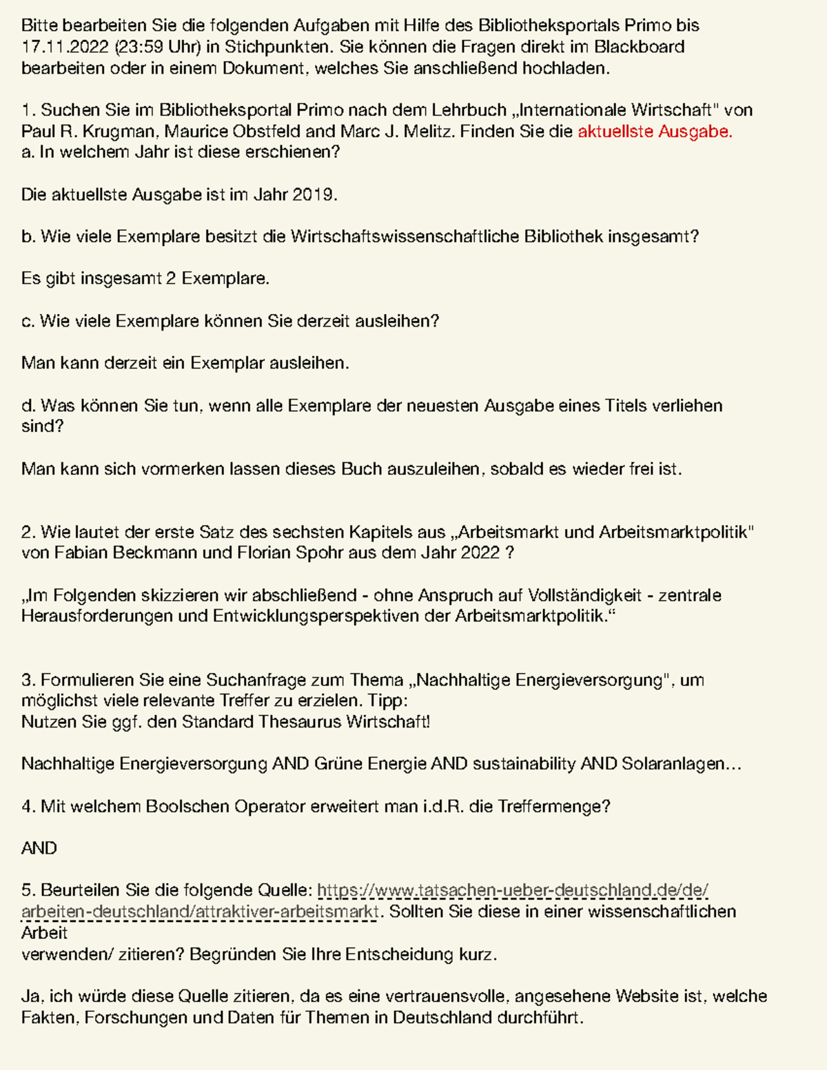 2. Aufgabe - Bitte bearbeiten Sie die folgenden Aufgaben mit Hilfe des ...