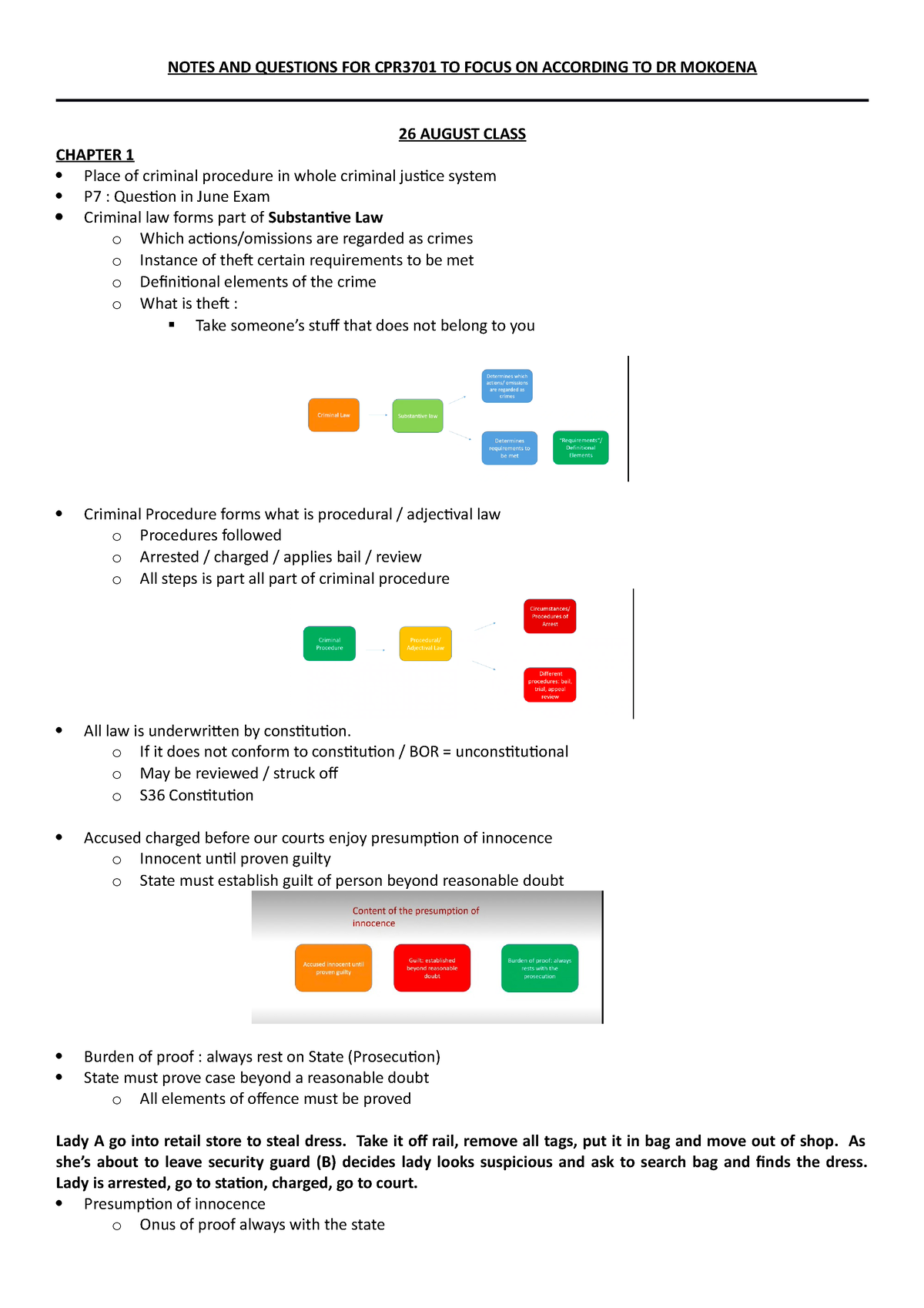 CPR3701 - Class Notes - NOTES AND QUESTIONS FOR CPR3701 TO FOCUS ON ...