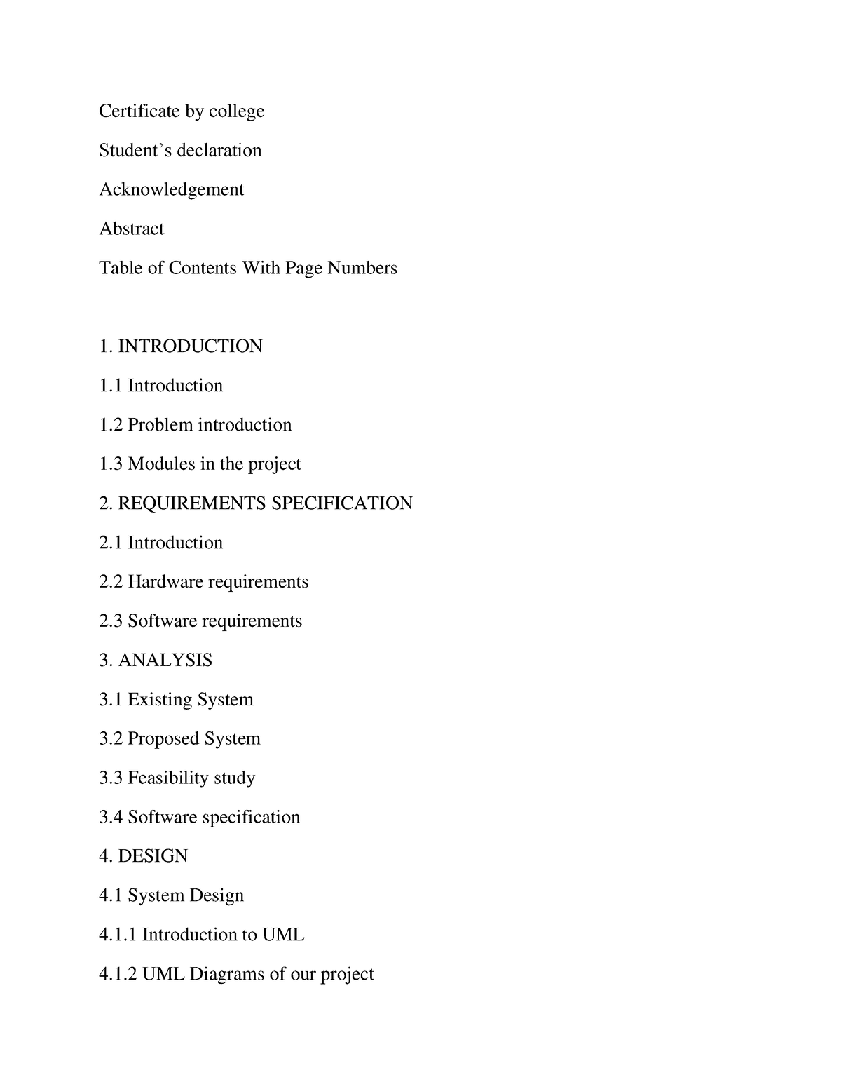 BCA Project Report Format - Certificate By College Student’s ...