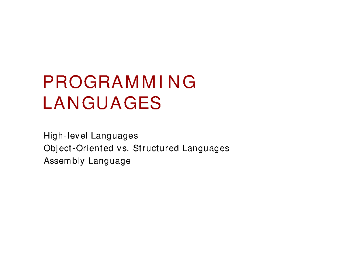03-Programming Languages slides - CEG3136 - uOttawa - Studocu