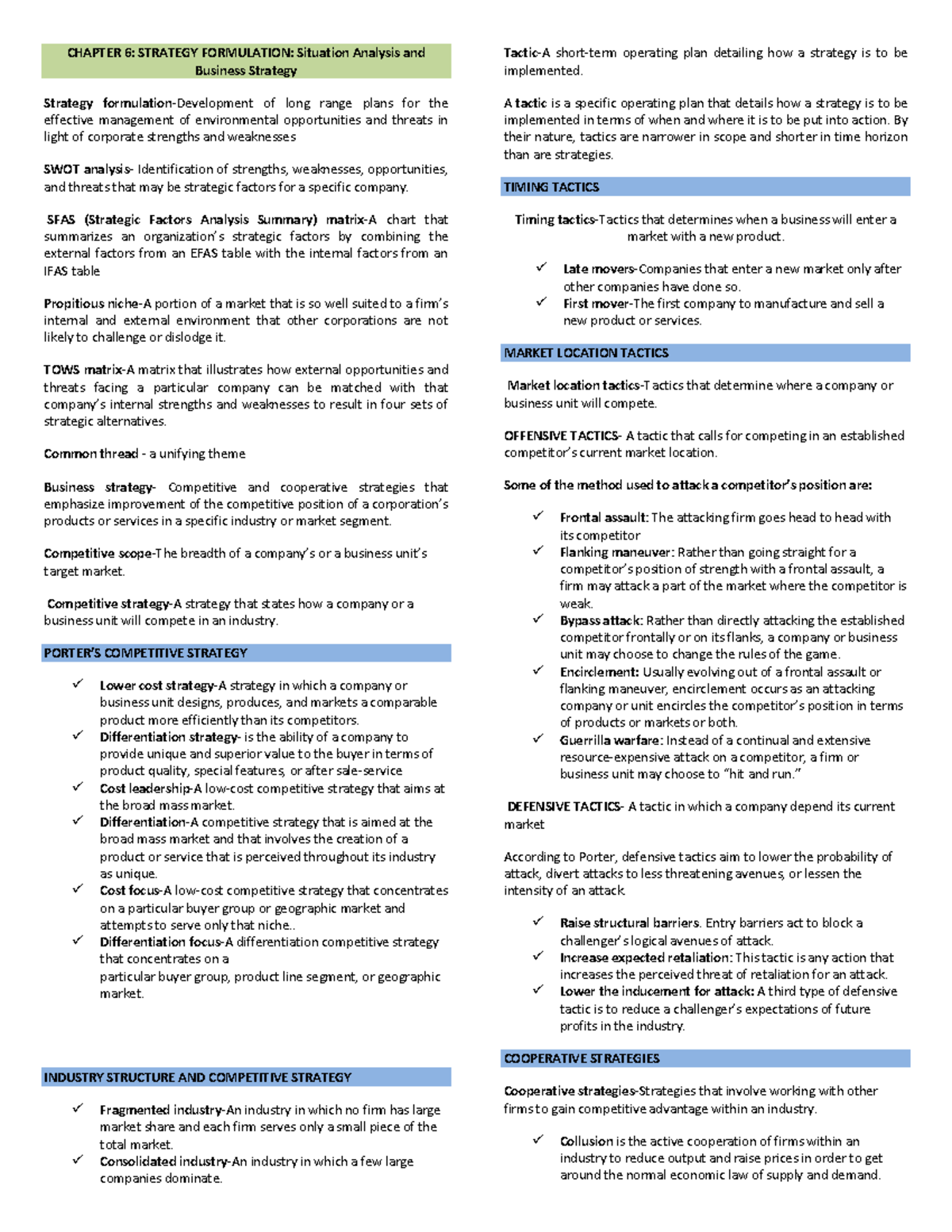 Chapter-6-7 Strategic Management - CHAPTER 6: STRATEGY FORMULATION ...