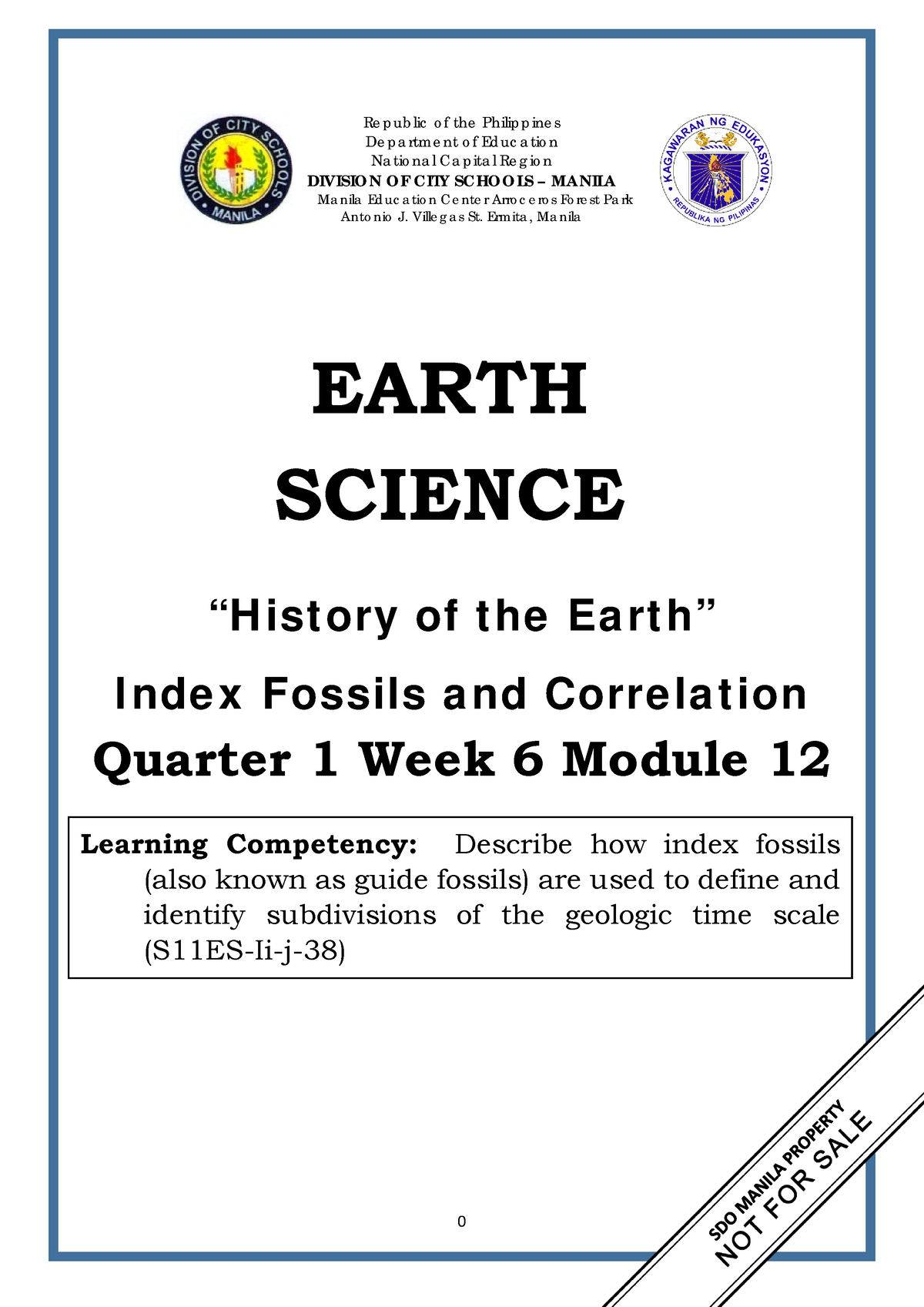 STEM- Earth- Science Q1 W6 Mod12 - Re P Ub Lic O F The Philip P Ine S ...