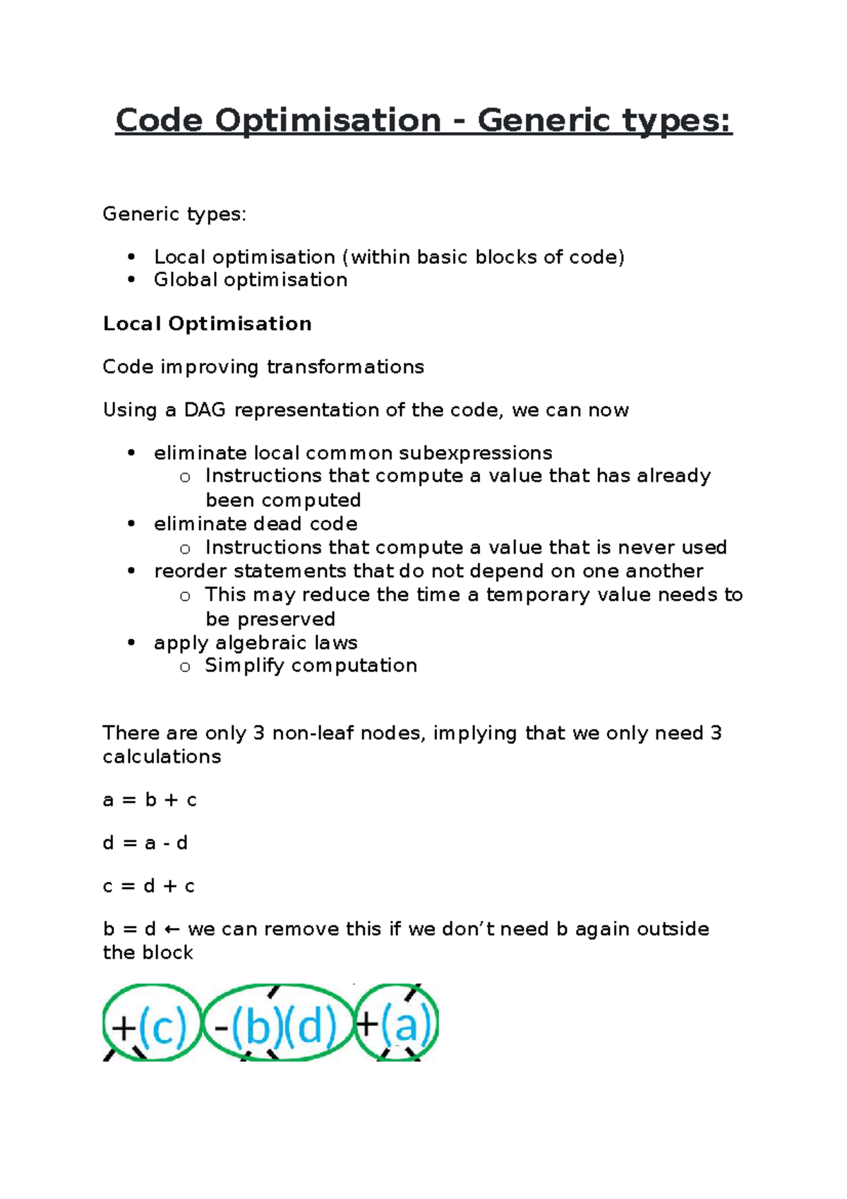 Code Optimisation - Generic types - Code Optimisation - Generic types ...