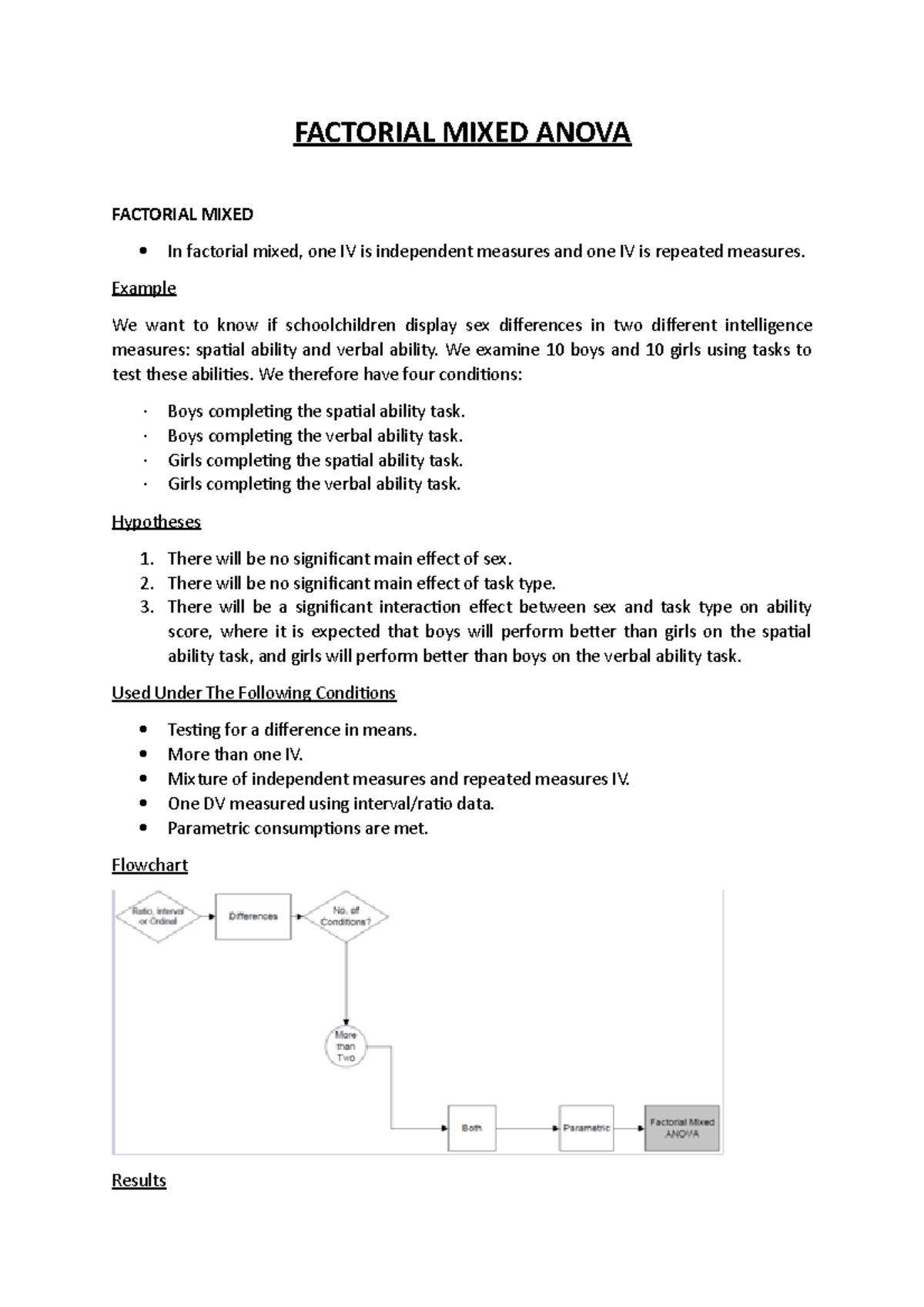 Factorial Mixed Anova FACTORIAL MIXED ANOVA FACTORIAL MIXED In