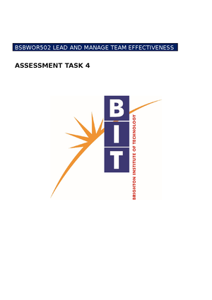 Word File (Task 1) Final Document - BSB51915 - VU - Studocu