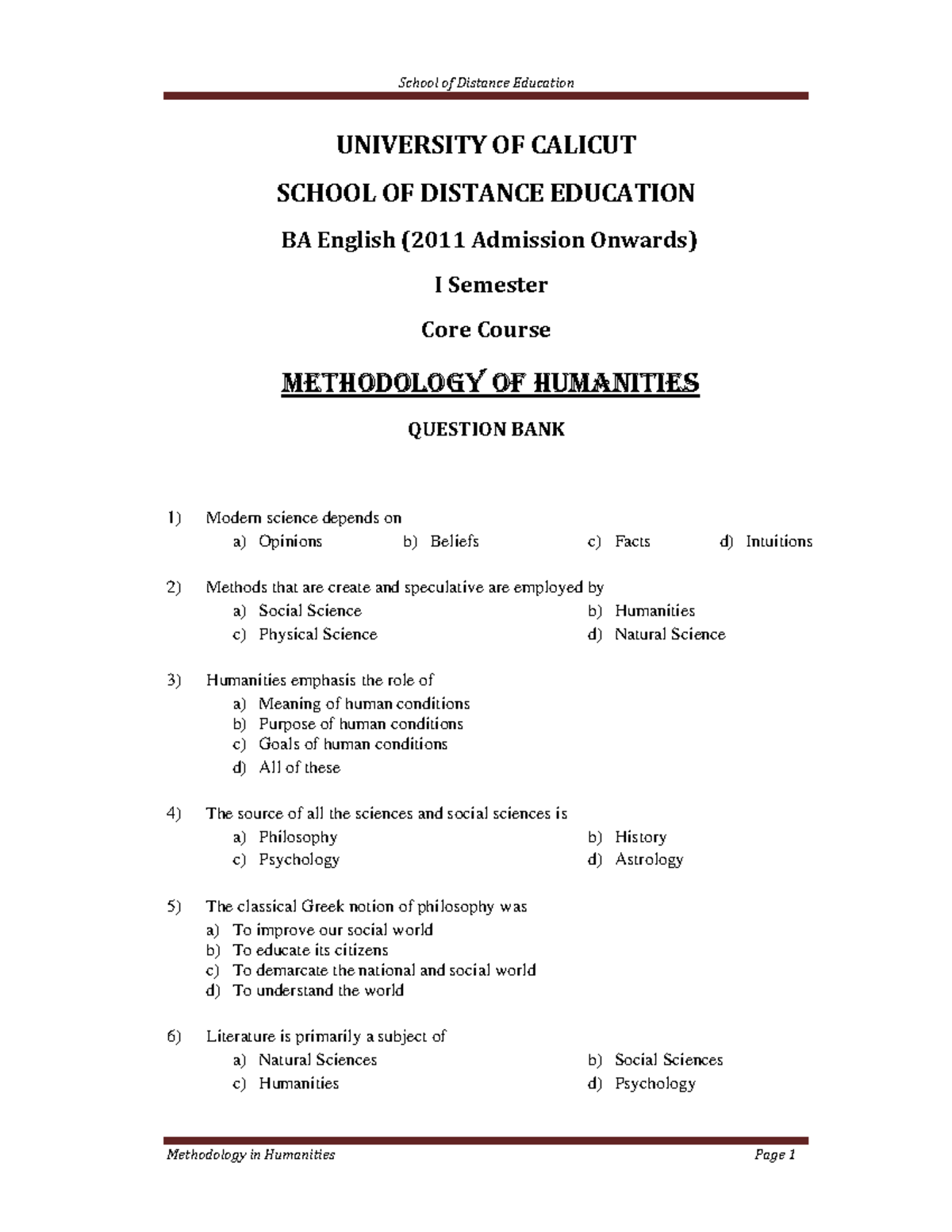 Ex4516 Ba english study materials and lecture notes UNIVERSITY OF