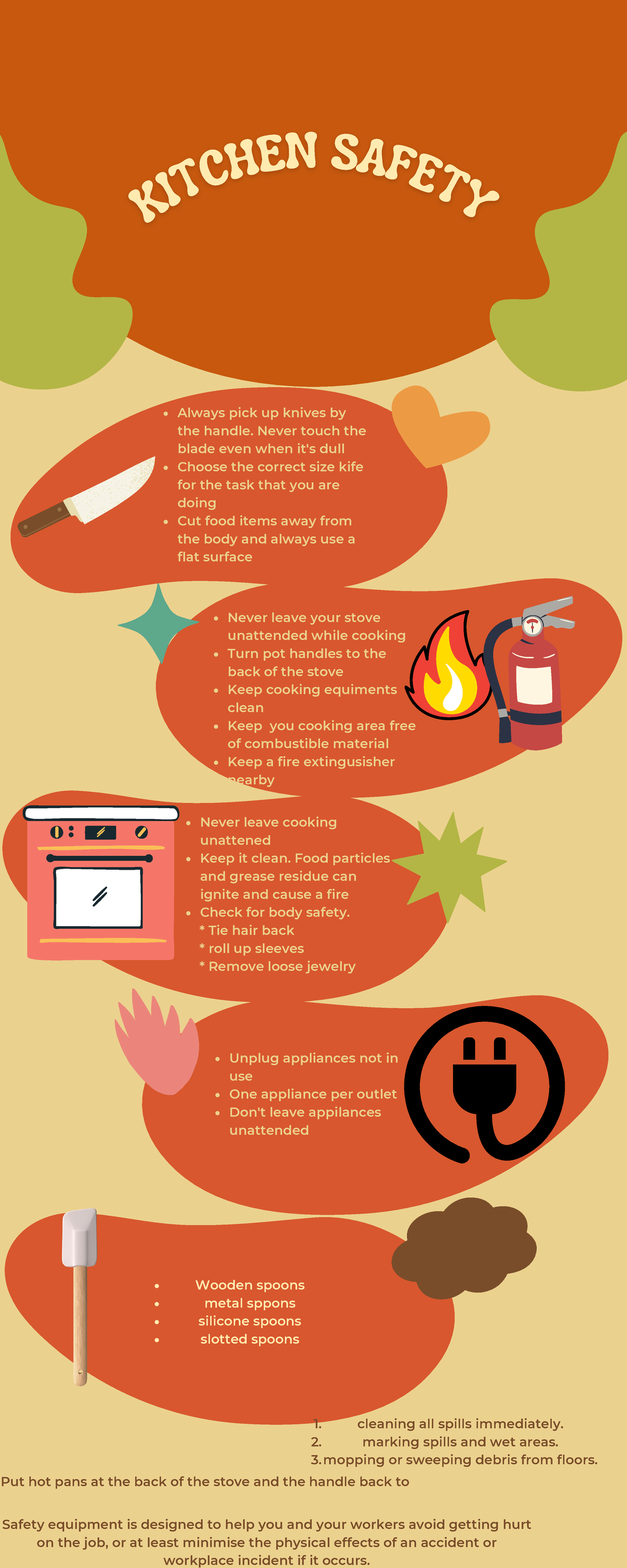 Kitchen Safety - the end - K IT C HE N SAF E T Y Always pick up knives ...