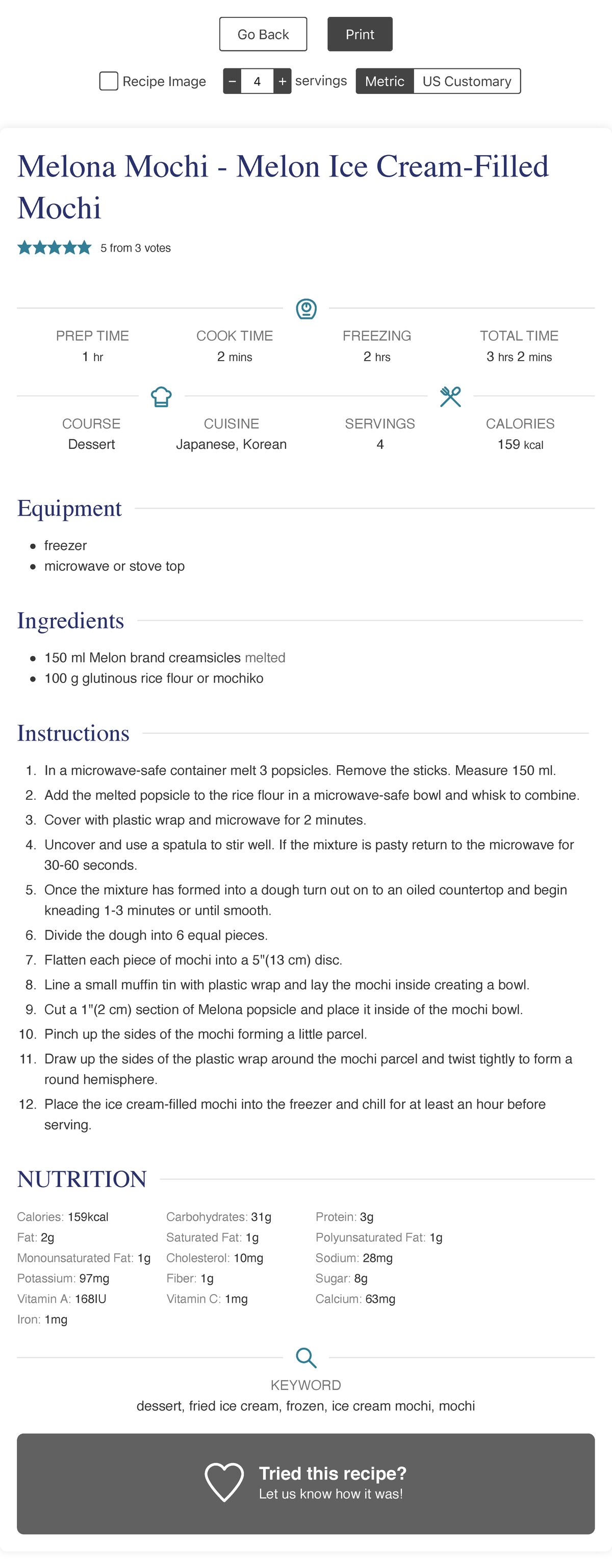 Melona Mochi Melon Ice CreamFilled Mochi Emmymade COMM1306