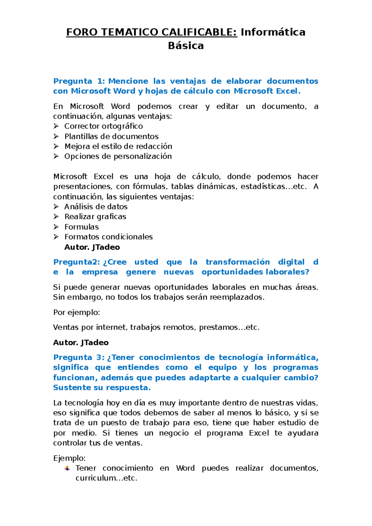 FORO Informatica Basica entregado - FORO TEMATICO CALIFICABLE ...
