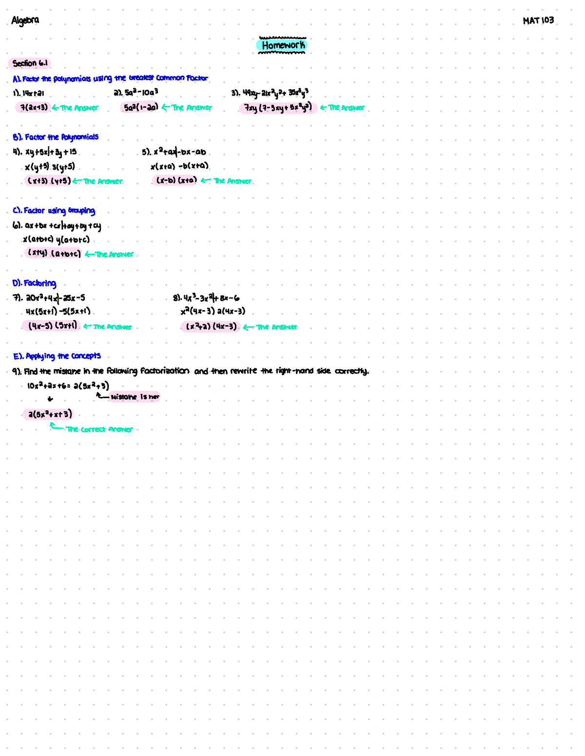 common core algebra 1 unit 3 lesson 6 homework answers