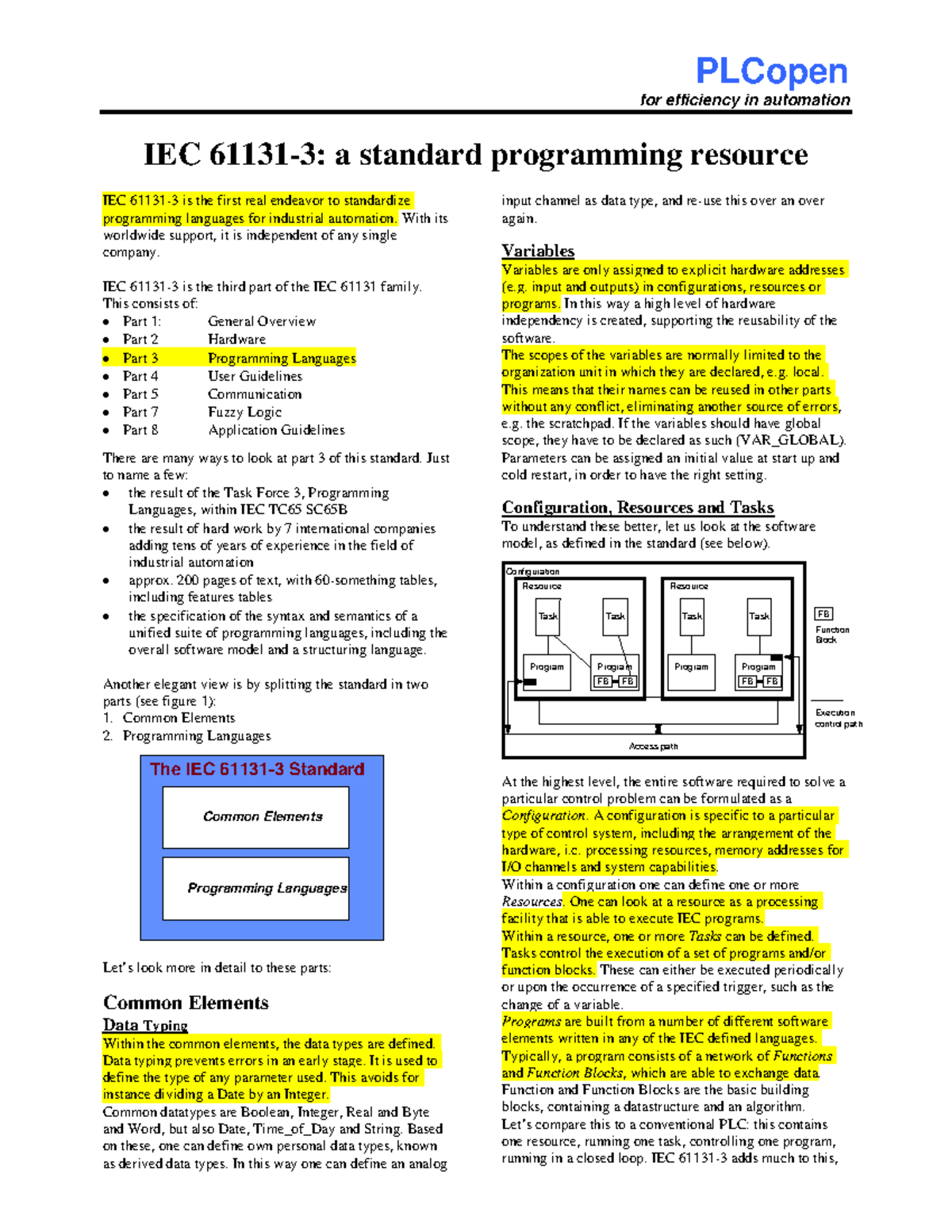 PLCOpen IEC 61131-3 - Lecture Notes PLC Synchronization - PLCopen For ...