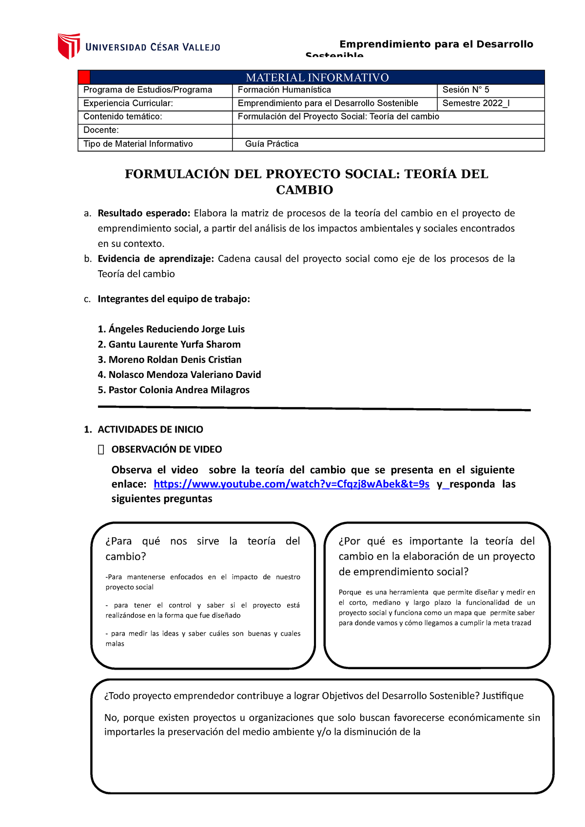 GuÍa Práctica N° 05 Emprendimiento Para El Desarrollo Sostenible Guia Practica 05 Material 1256