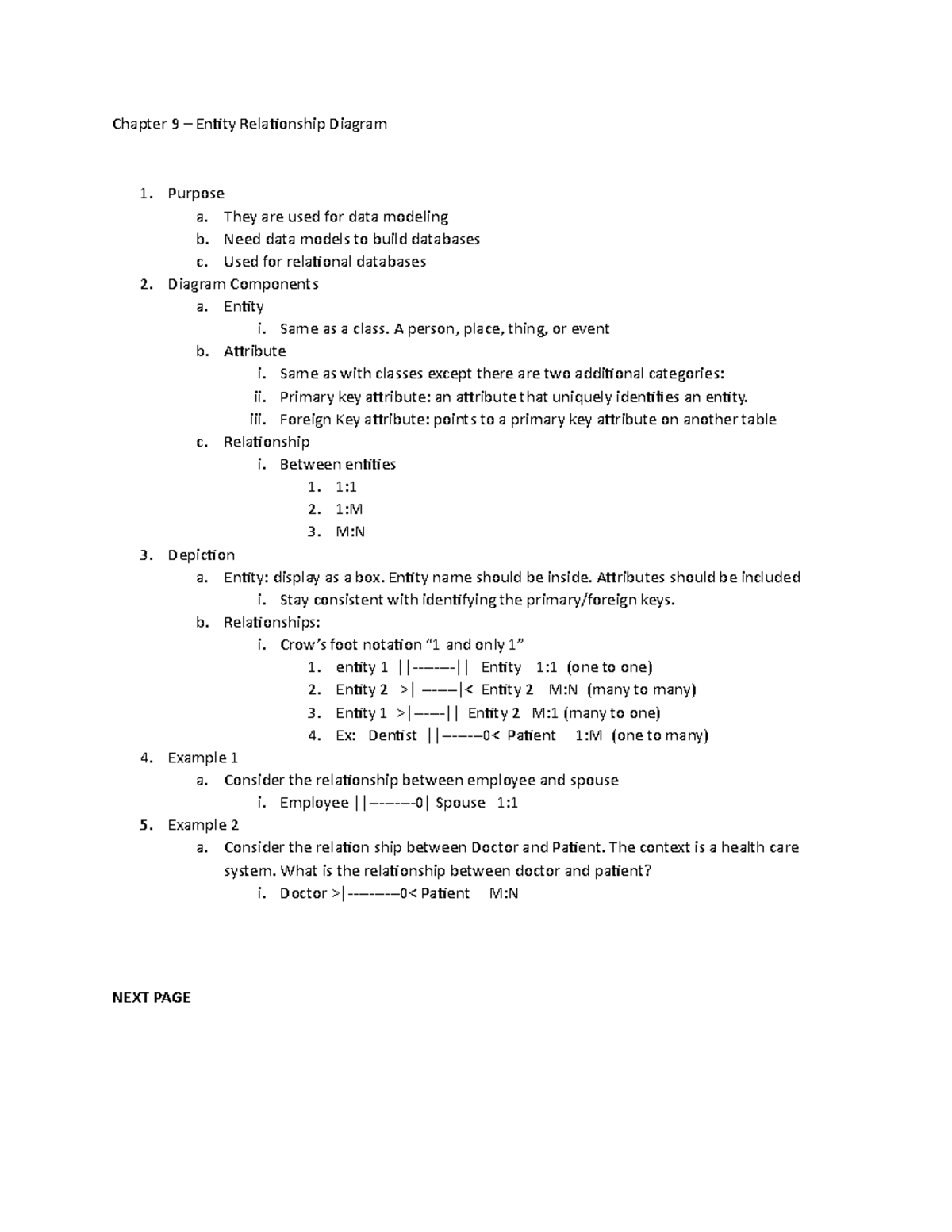Chapter 9 - Schoolwork - Chapter 9 – Entity Relationship Diagram ...