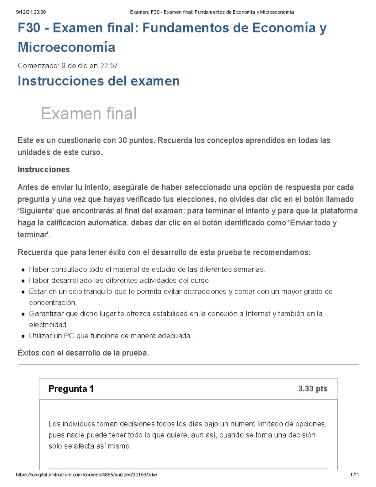 Examen F30 - Examen Final Fundamentos De Economía Y Microeconomía - F30 ...