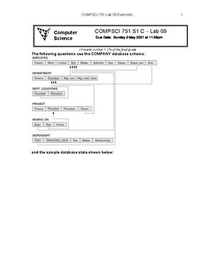 Lab 03 Exercises - LAB - COMPSCI 751 Lab 03 Exercises 1 10 marks in ...