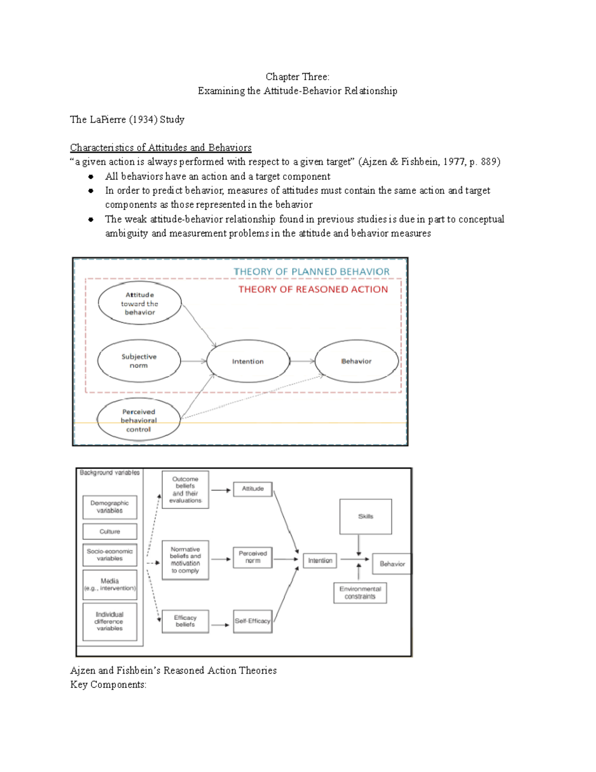 Chapter Three Examining the Attitude-Behavior Relationship - Chapter ...