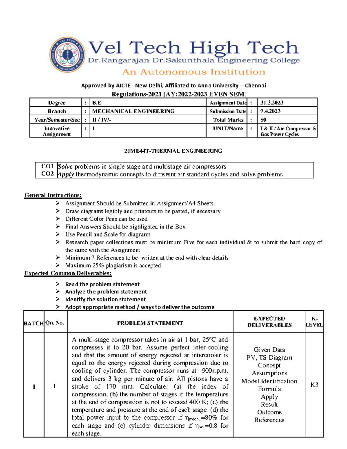 Innovative Assignment-1 - Approved by AICTE - New Delhi, Affiliated to ...