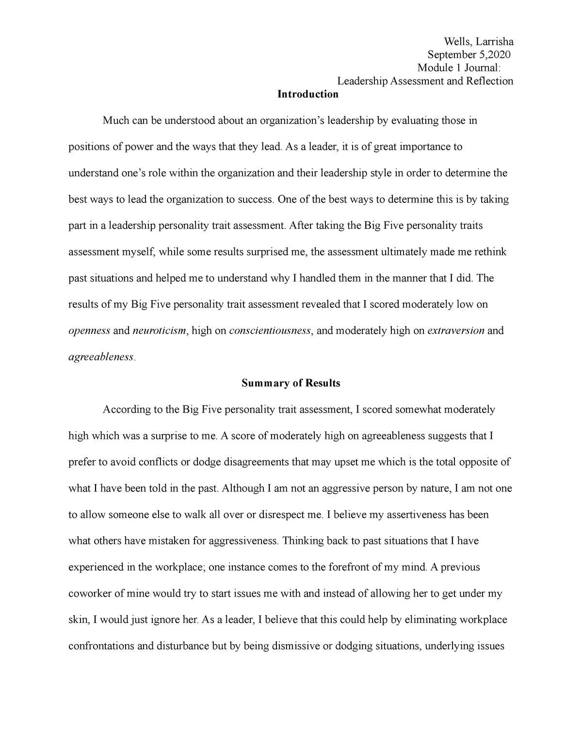 Solved Institutions Individual Leadership Reflection Paper