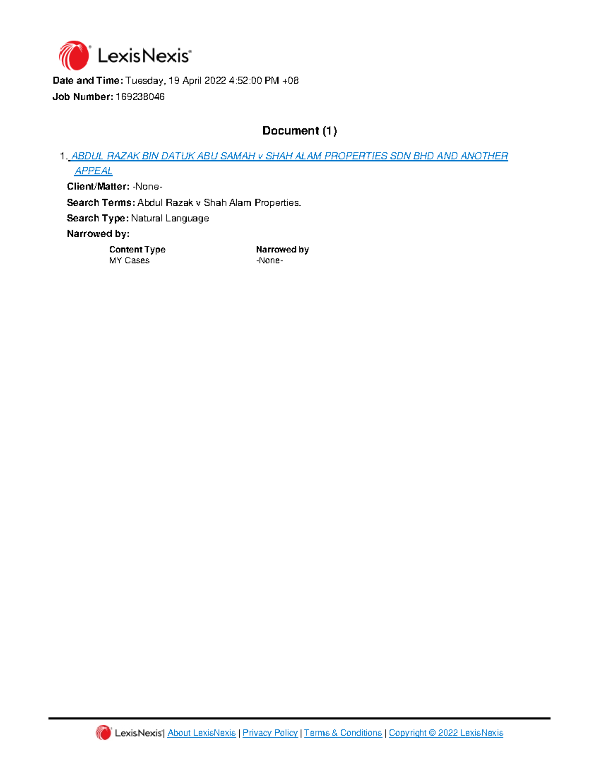 Abdul Razak BIN Datuk ABU Samah v SHAH ALAM Properties - | About ...