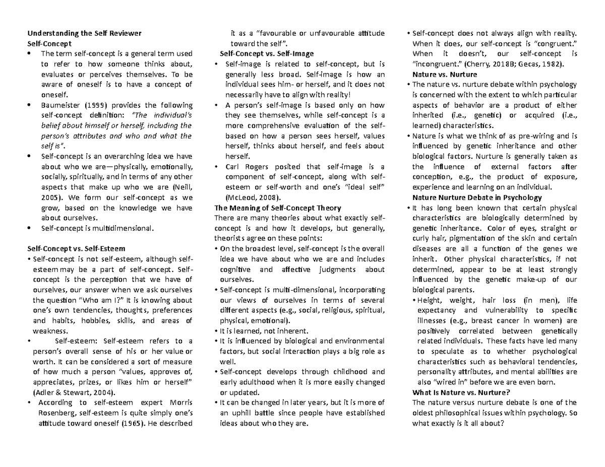 Understanding the self reviewer docx understanding the self reviewer