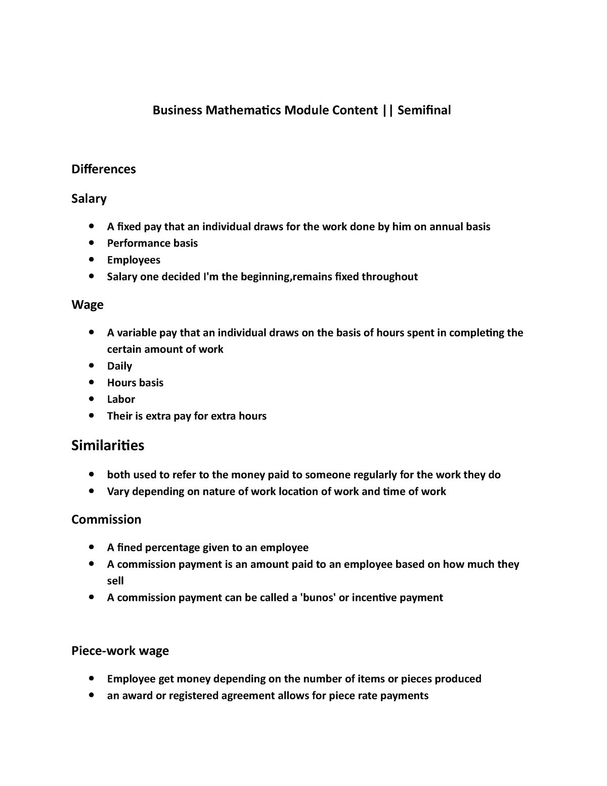 Businessmath Prefinal - Business Mathematics Module Content ...