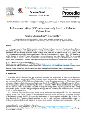 (Done) State of charge estimation for lithium-ion batteries based on ...