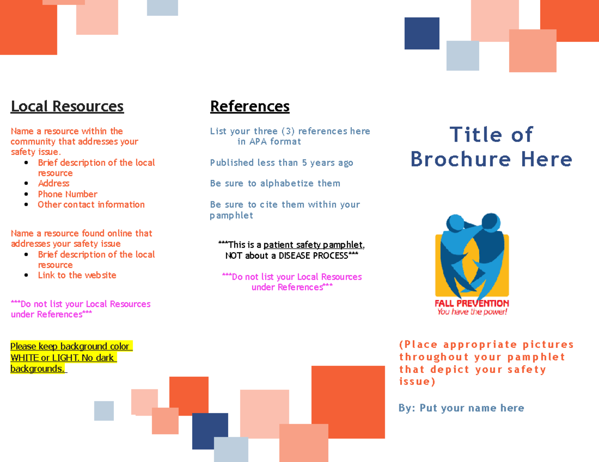 Pamphlet Template-Wk 3 - ( P l a c e a p p r o p r i a t e p i c t u r ...