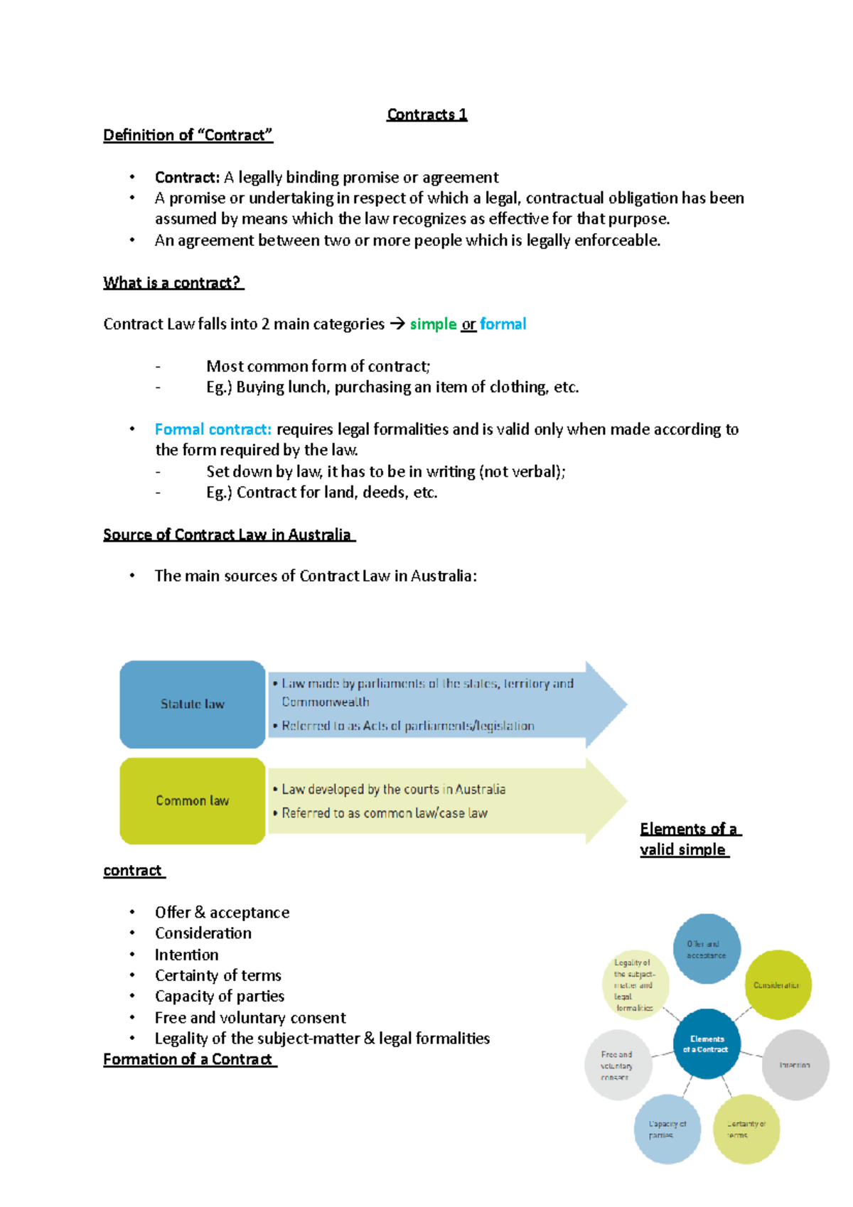 LAWS1100 Lecture 4 Contracts Contracts 1 Definition of “Contract