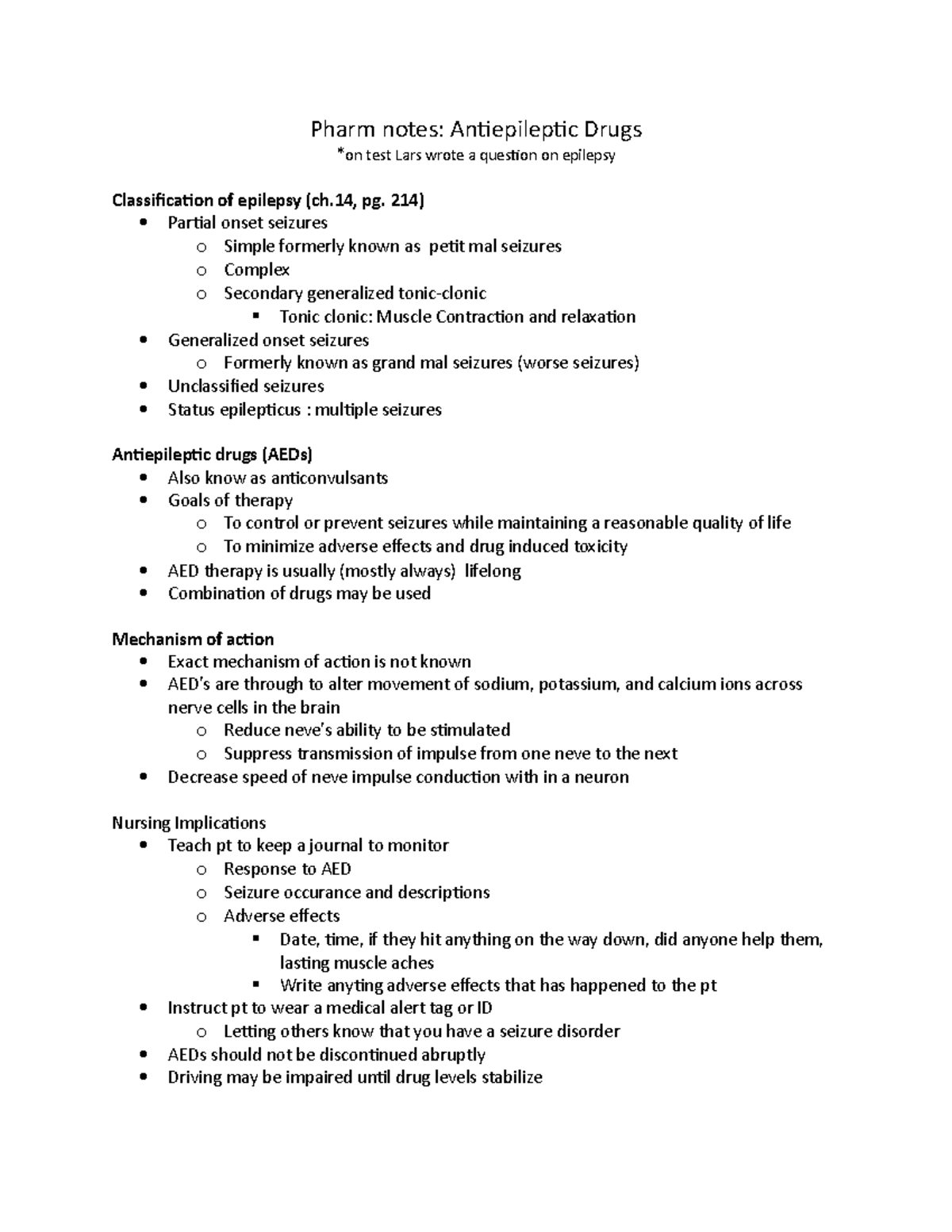 Pharm notes - pharm201 - Fortis - StuDocu