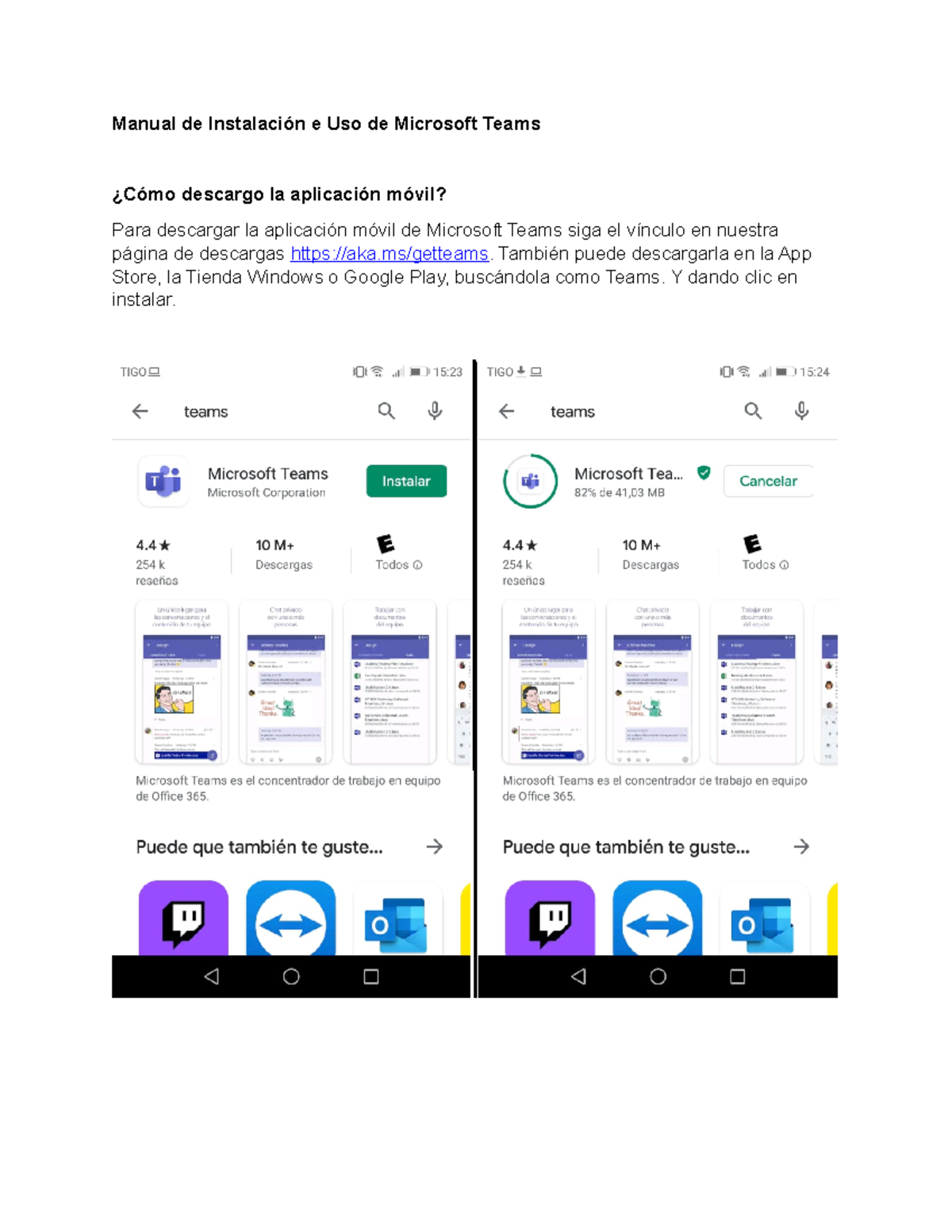 Manual de Instalación e Uso de Microsoft Teams Moviles - Manual de  Instalación e Uso de Microsoft - Studocu