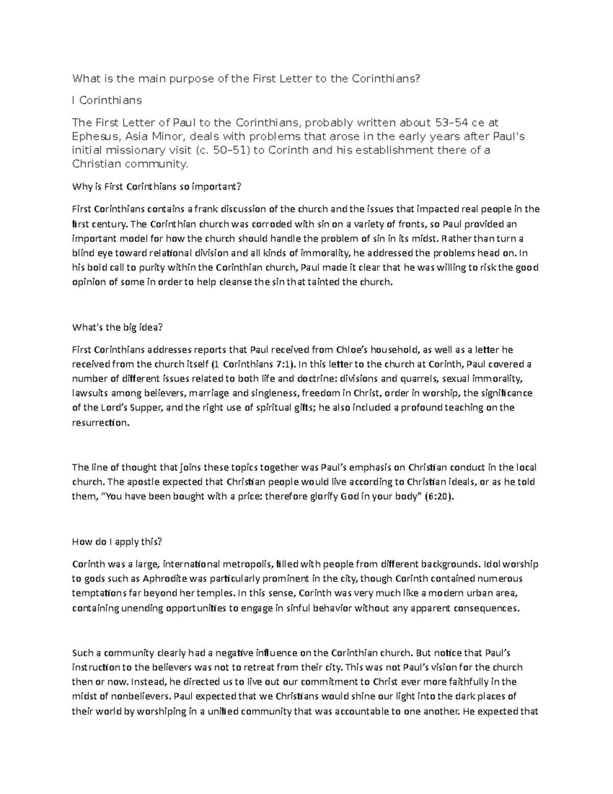 first-letter-of-corothins-notes-what-is-the-main-purpose-of-the-first