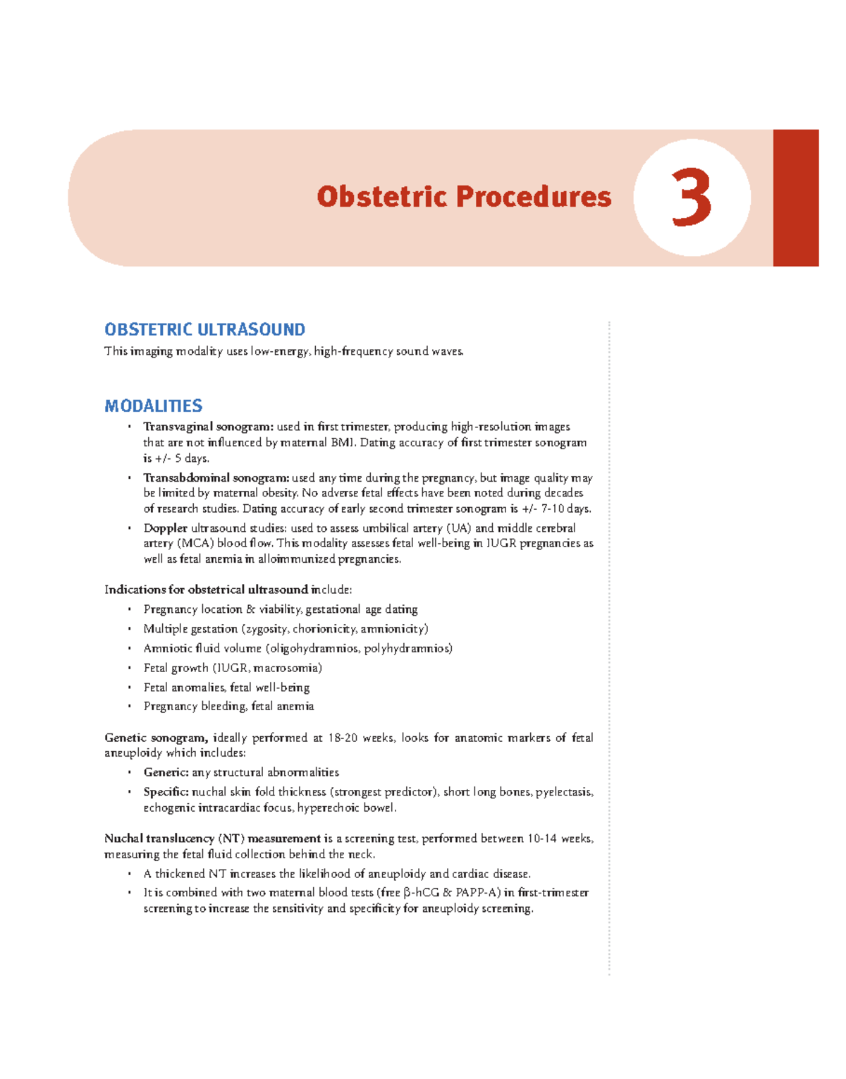 Chapter 3 MW OBSTETRIC ULTRASOUND This imaging modality uses low