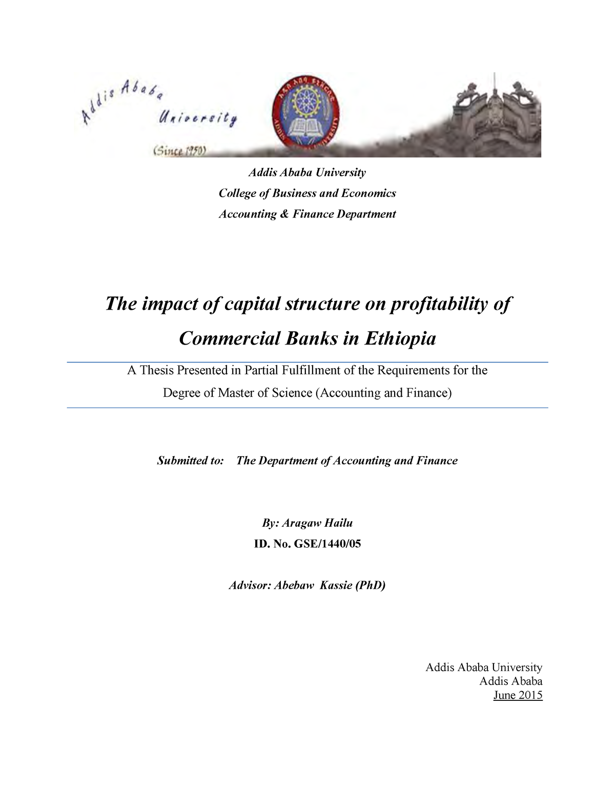 thesis done in addis ababa university