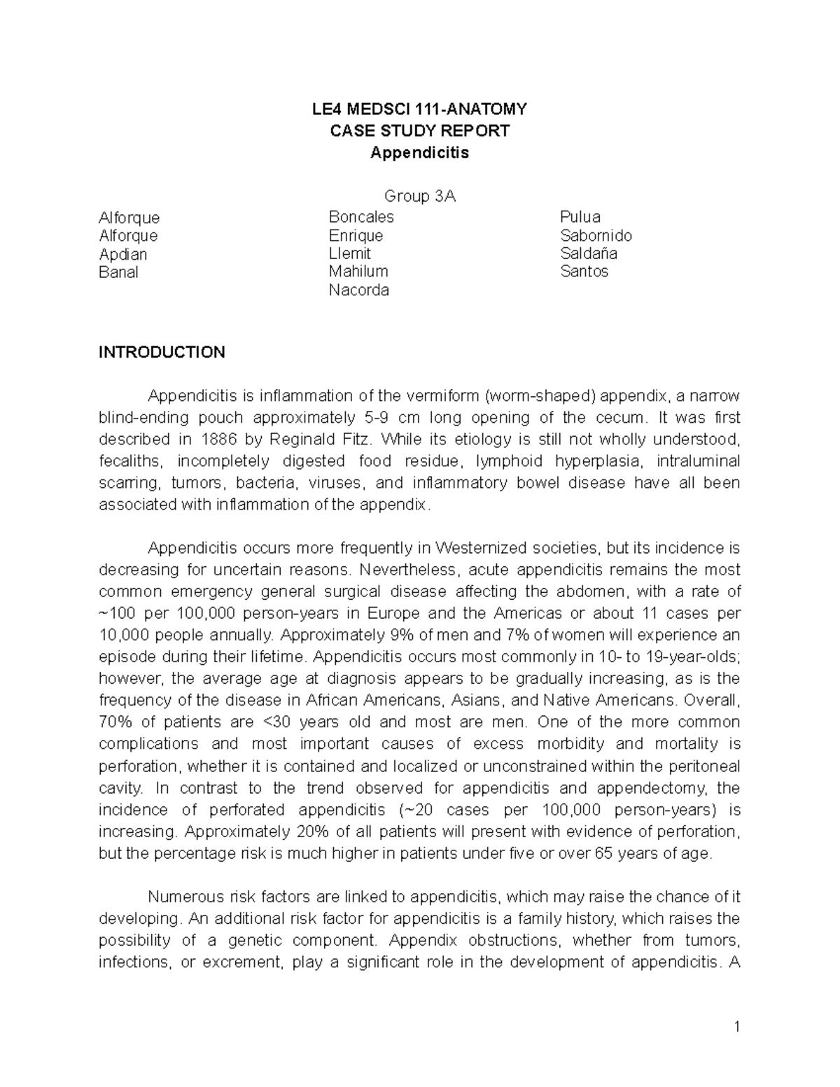 Group 3A- CASE Report - LE4 MEDSCI 111-ANATOMY CASE STUDY REPORT ...