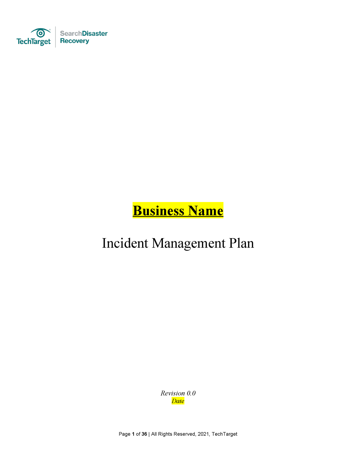 Incident Management Plan v2 - Business Name Incident Management Plan ...