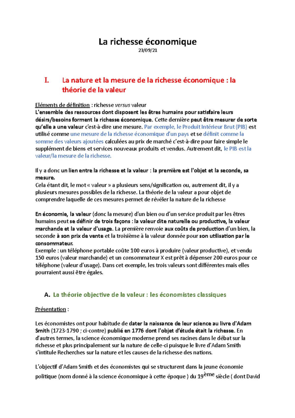 La nature et la mesure de la richesse économique - La richesse ...