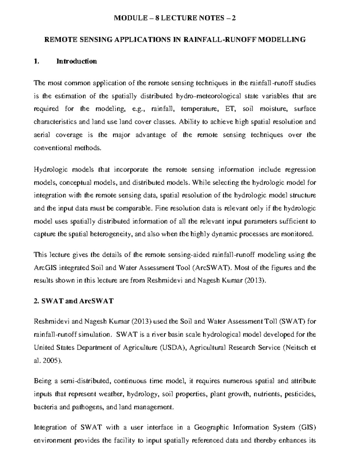 Lecture 31 Remote Sensing Module 8 Lecture Notes 2 Remote Lecture 31 Remote Sensing Module 8 Lecture Notes 2 Remote