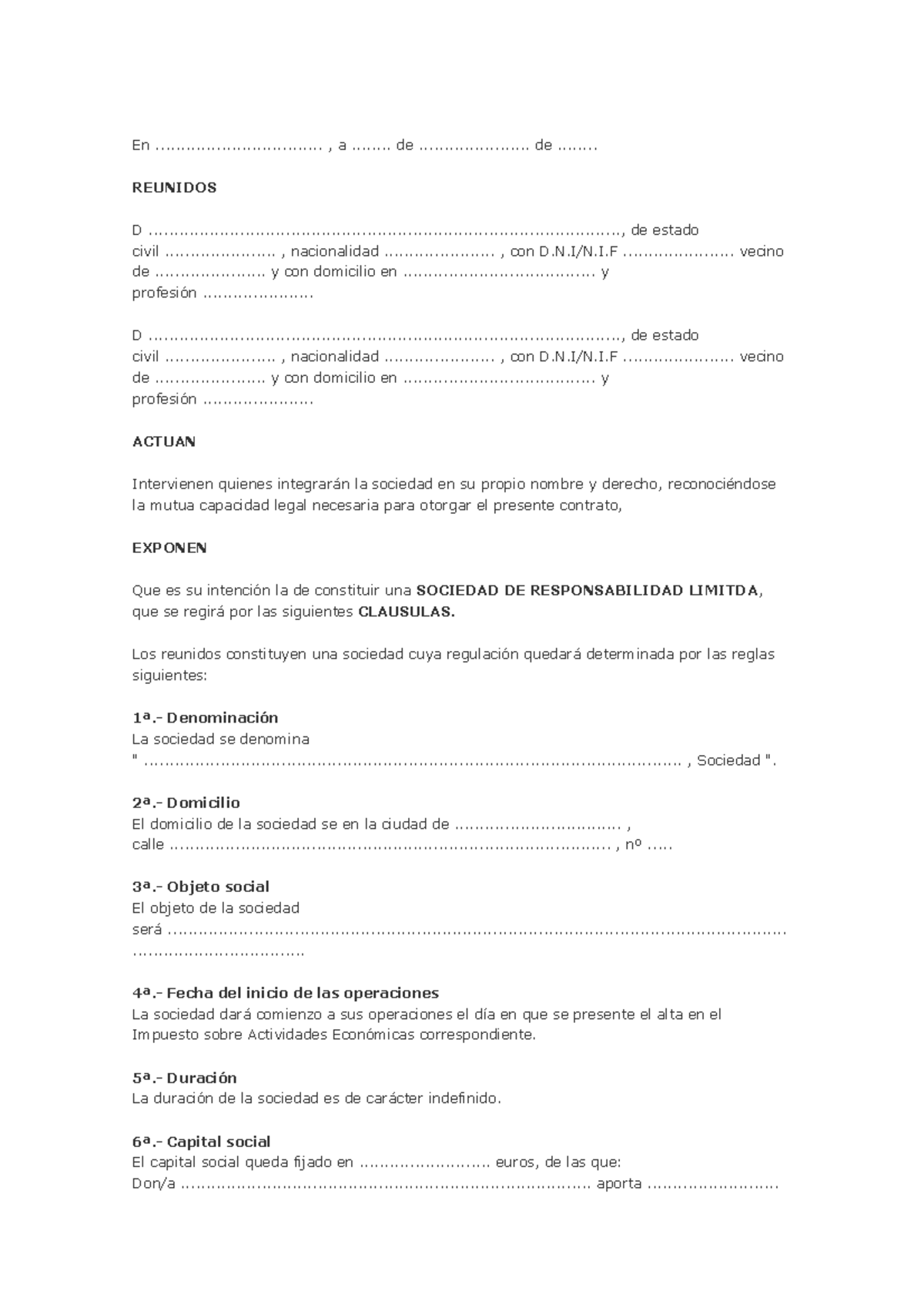 Contrato Summary Personas En.............................. , a