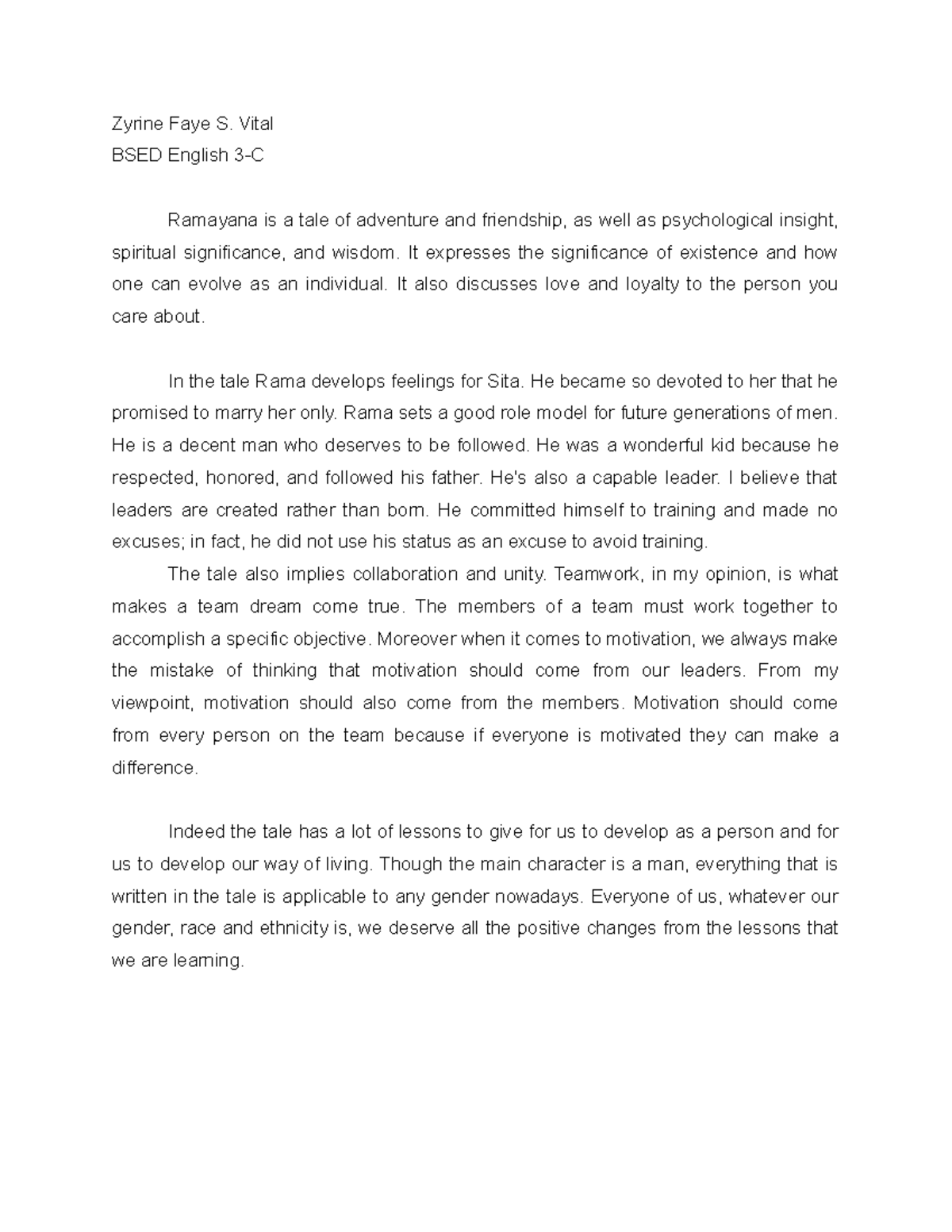 Zyrine Faye Vital - Reflection #10 - Zyrine Faye S. Vital BSED English ...