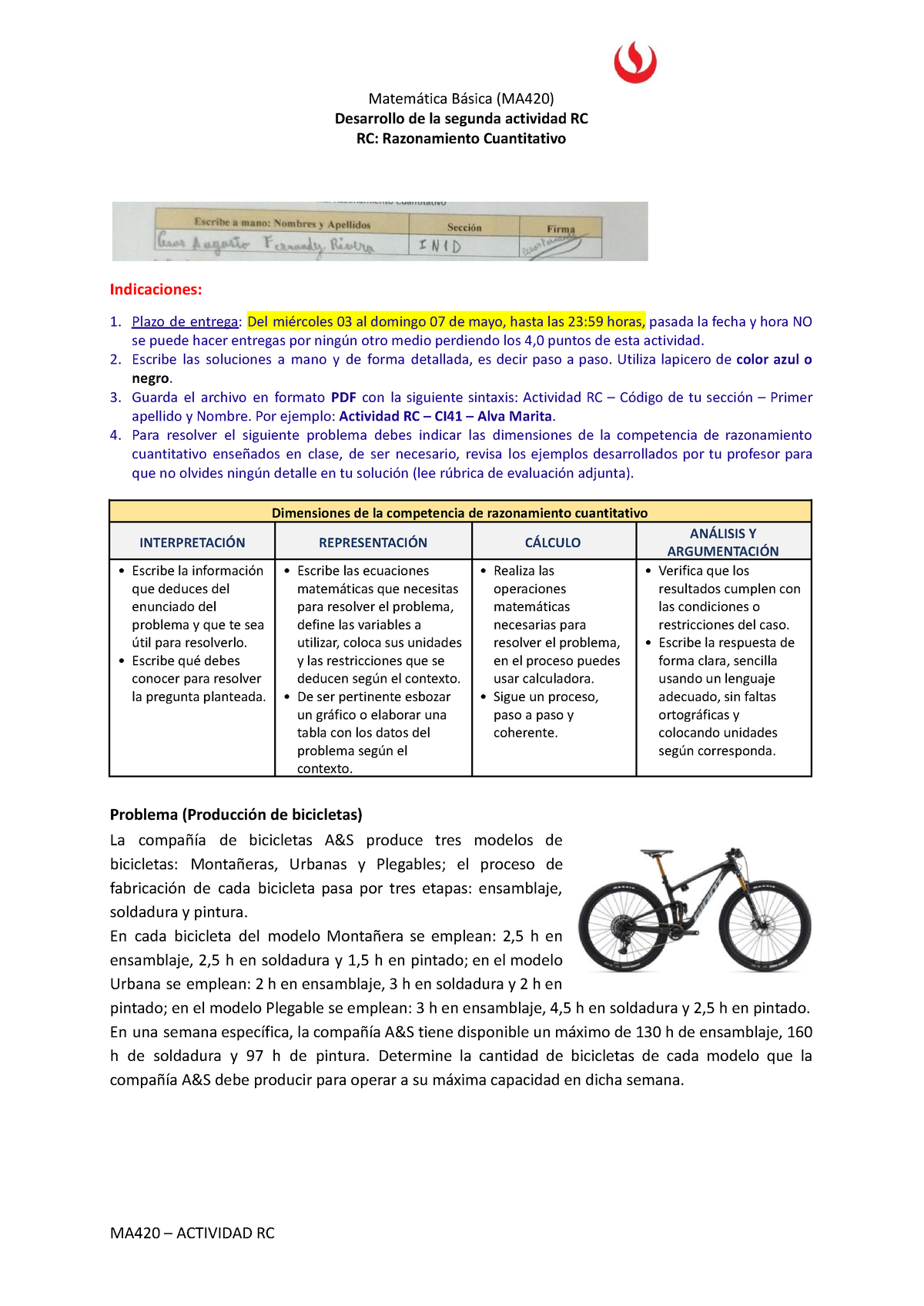 Avtividad 2 Portafolio 2 - Matemática Básica (MA420) Desarrollo De La ...