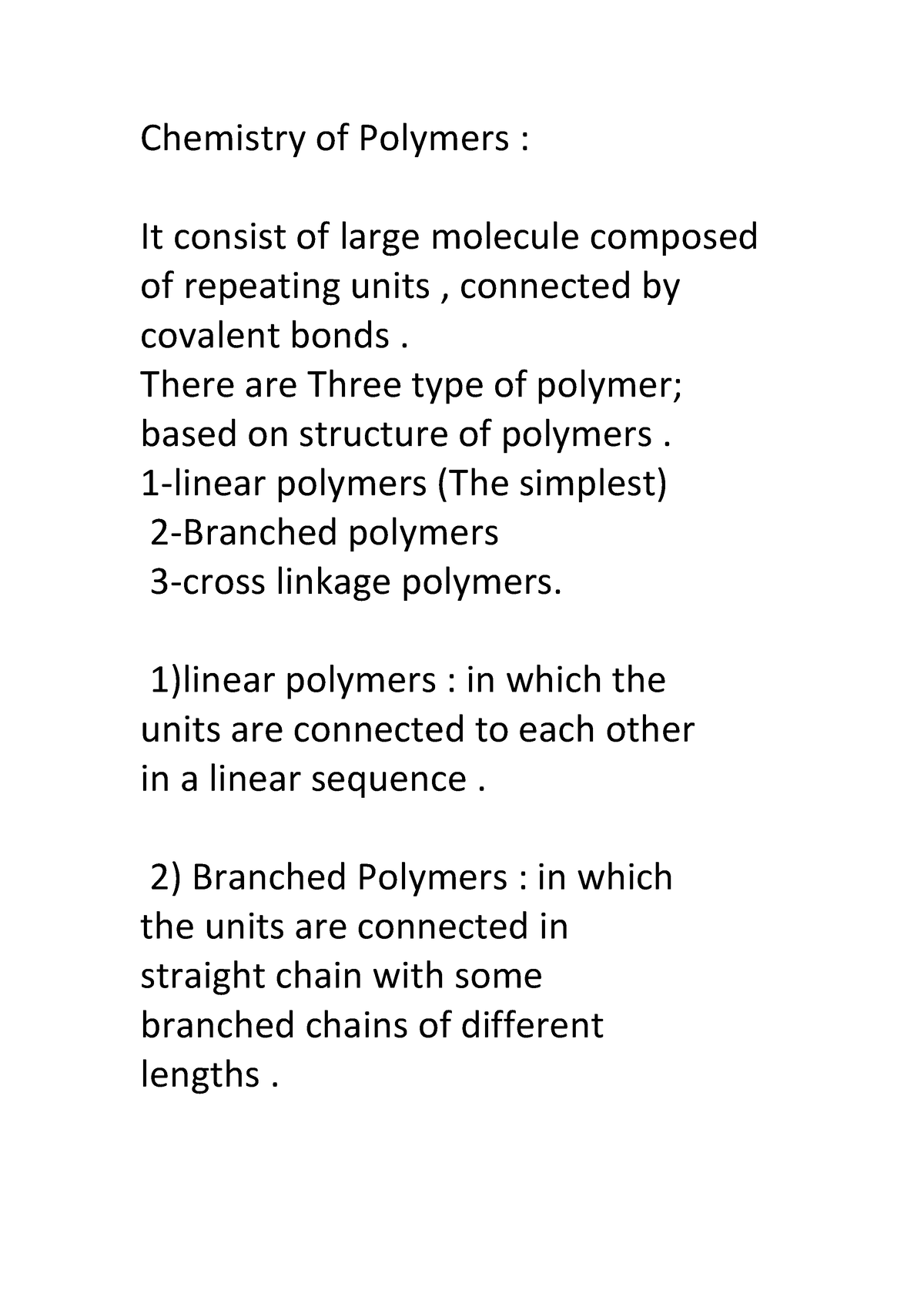 المستند (8)-4 - Polymers - Chemistry Of Polymers : It Consist Of Large ...