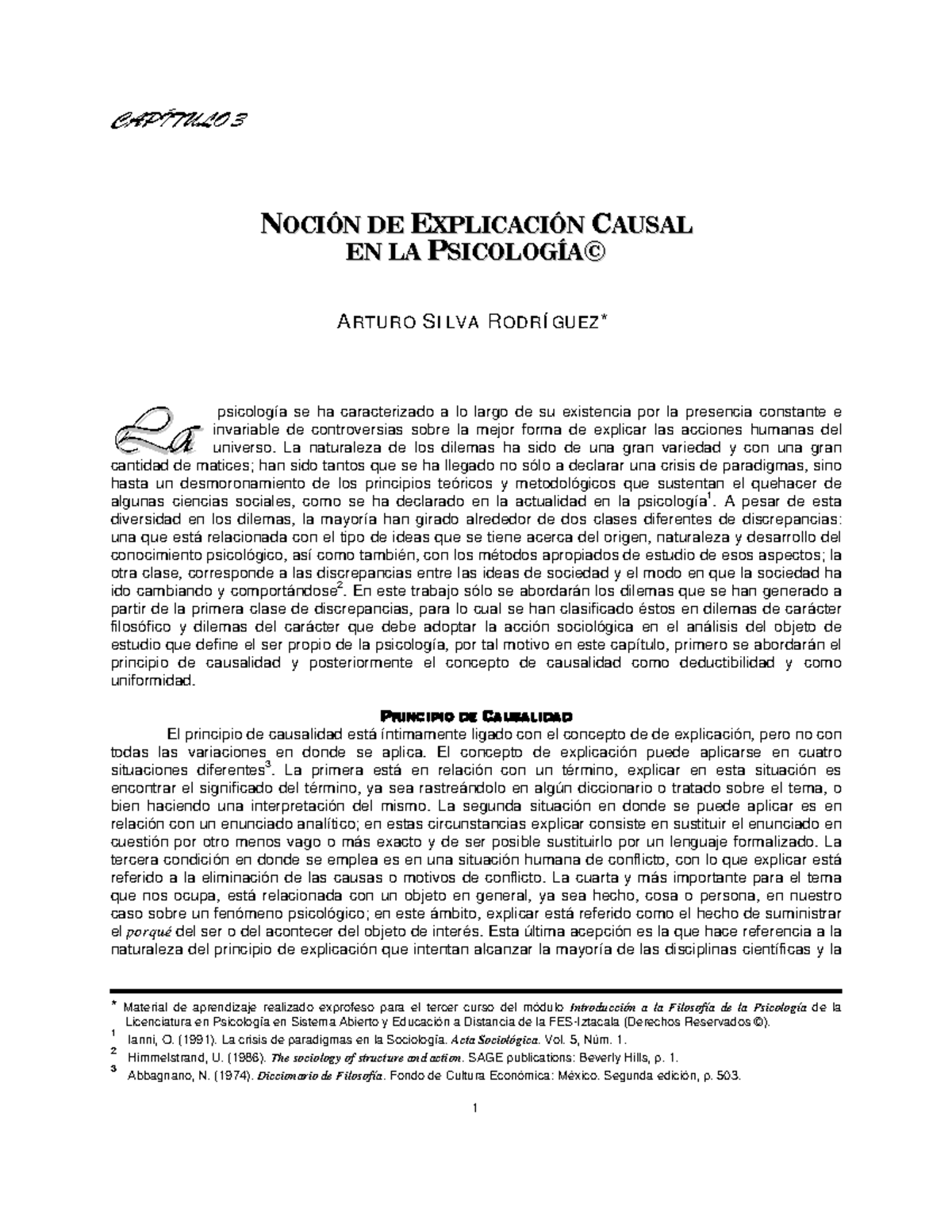 Silva R Arturo 2005 La Noción De Explicación Causal Material Inédito En Prensa Archivo 2093