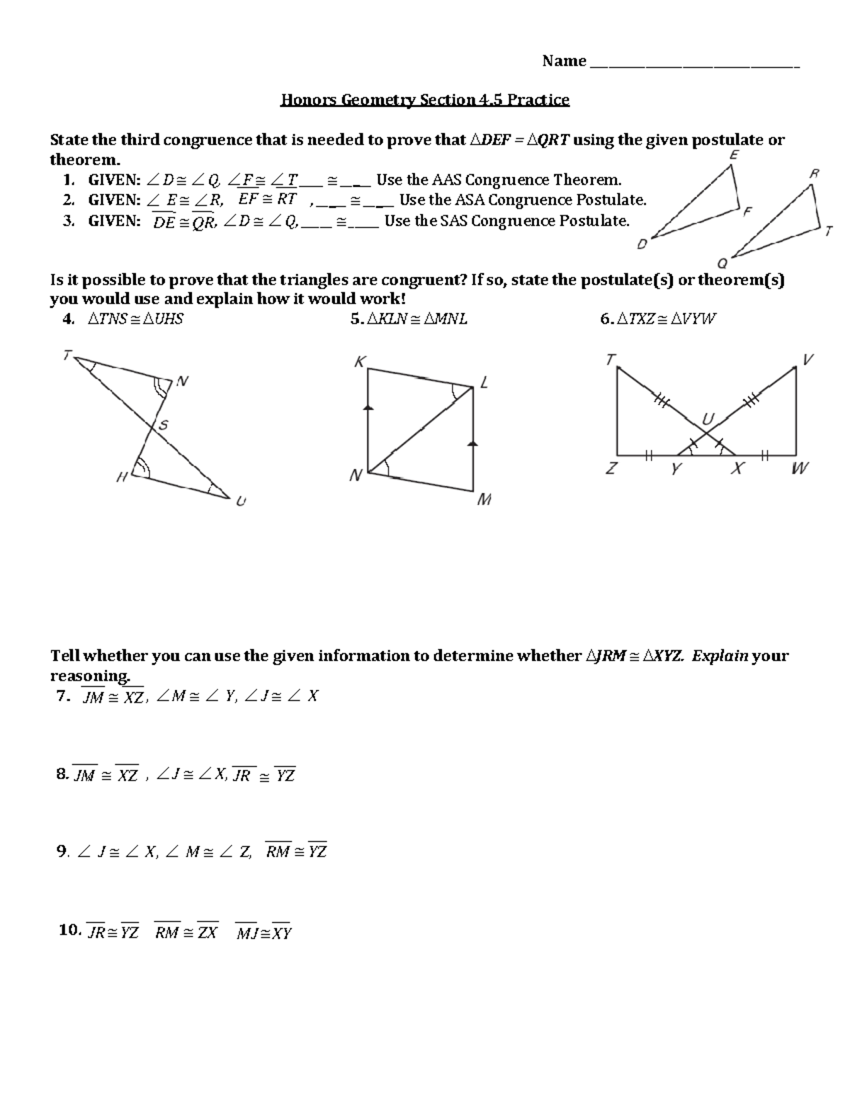 geometry section 4.4 homework answers