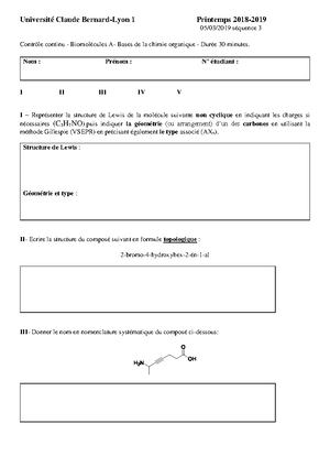 Fiches Base Chimie Orga - Chimie Organique - Studocu