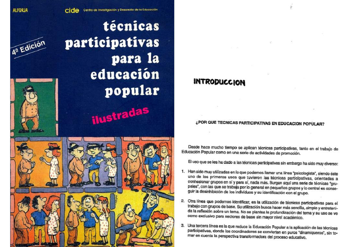 6. Técnicas Participativas PARA LA Educación Popular TOMO I - Didáctica