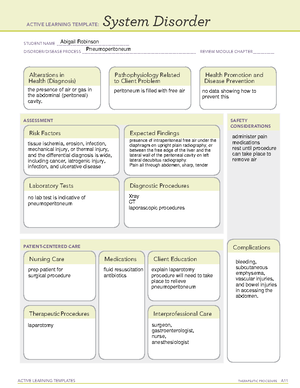 System disorder cirrhosis - ACTIVE LEARNING TEMPLATES THERAPEUTIC ...