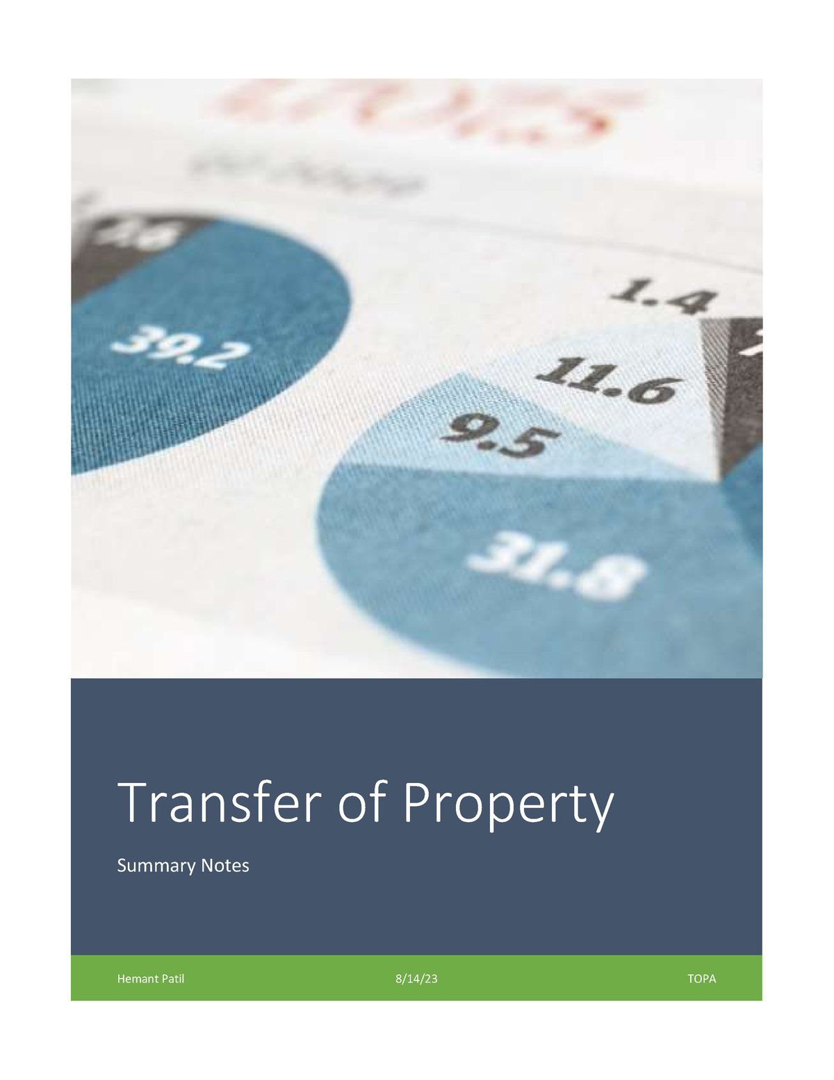 2 - Transfer Of Property Act 17DEC2023 - Transfer Of Property Summary ...