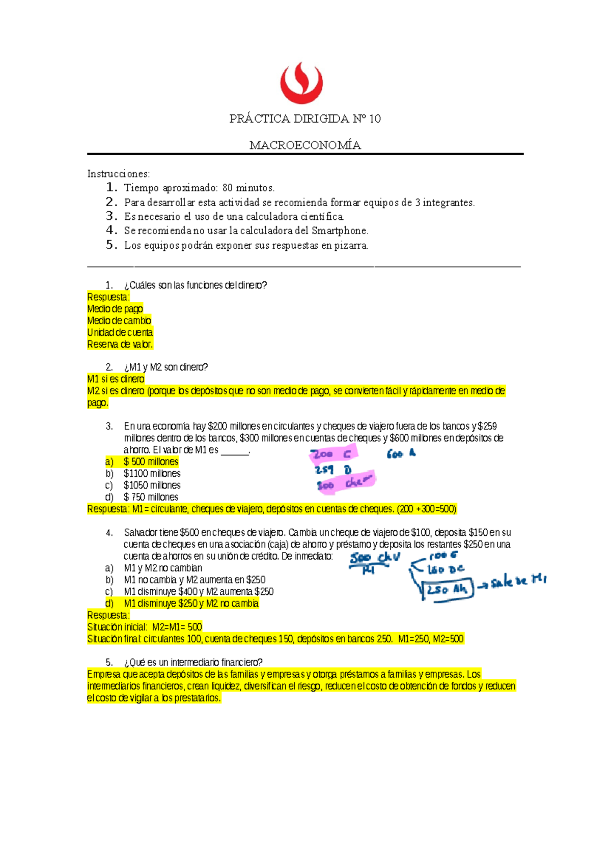 Solucion PD11 De Macro - PRÁCTICA DIRIGIDA Nº 10 MACROECONOMÍA ...