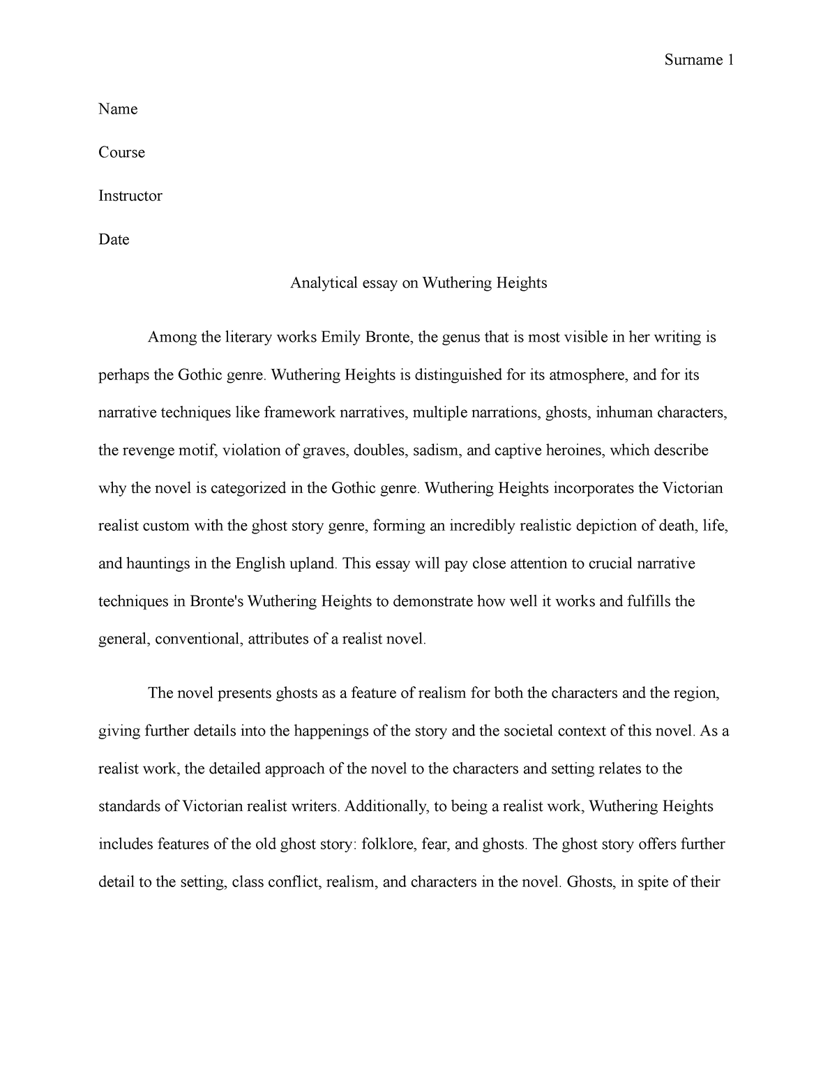 wuthering heights essay introduction